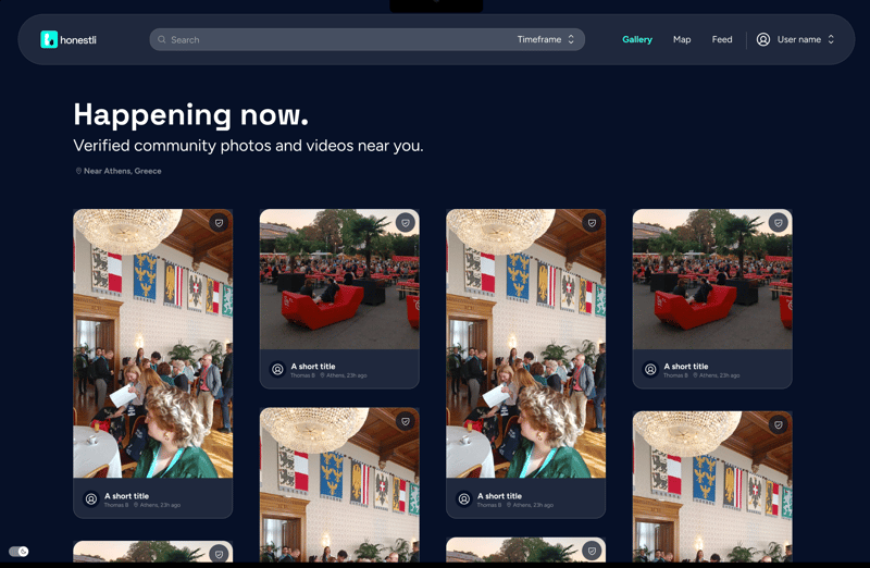 Honestli web application interface